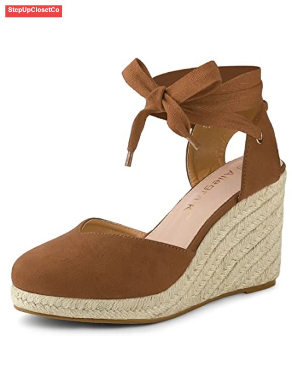 Closed Toe Espadrilles Wedges Tie Up Wedge Sandals Platforms
